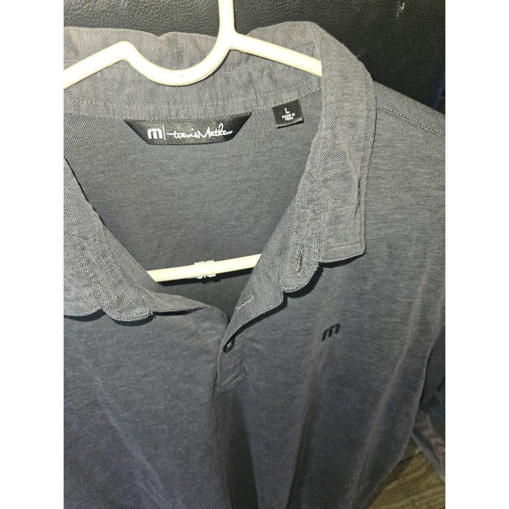 Travis Mathew HEATHERED‎ GRAYPolo Short Sleeve Logo Size LG Golf
